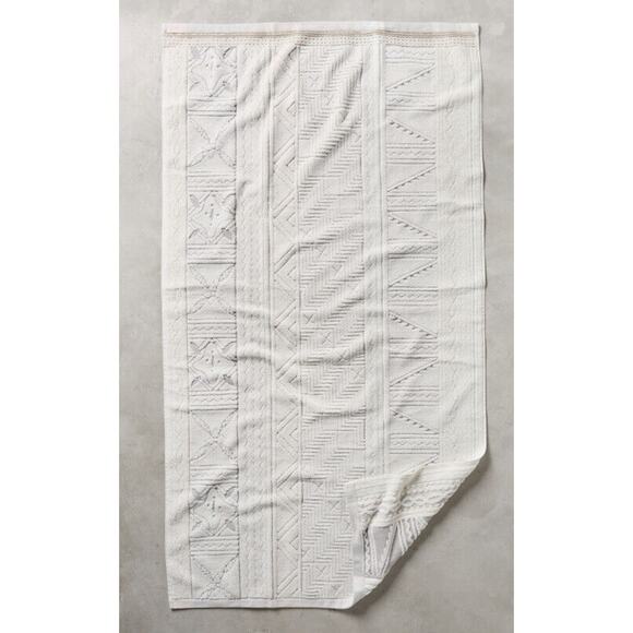 Anthropologie Windstream Hand towels Set of 4 Cotton Grey Montif - Picture 2 of 9